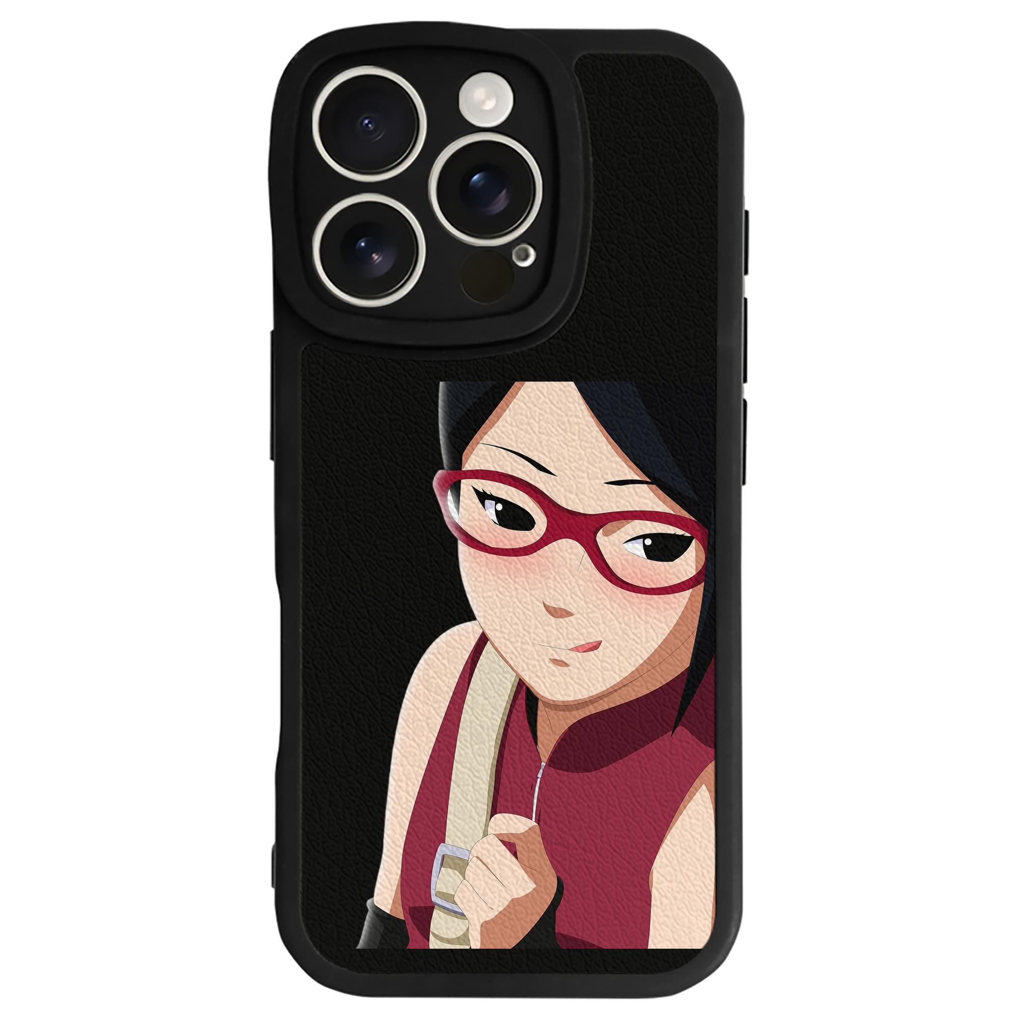（画像用） NARUTO -ナルト- うちは サラダ Uchiha Sarada 【iPhone 16シリーズ対応】シリコンスマホケース（レザー調） 材質：シリコン
